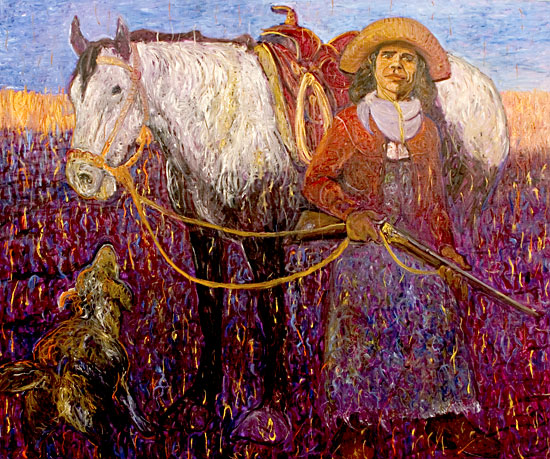 Amalia Martinez Got Her Gun Santiago Perez - Paintings of the West
