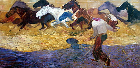 Bighead ran among them Santiago Perez - Paintings of the West