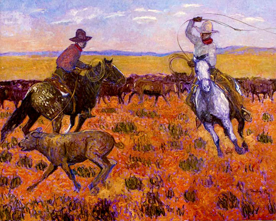 Hey, Lil Doggie Santiago Perez - Paintings of the West
