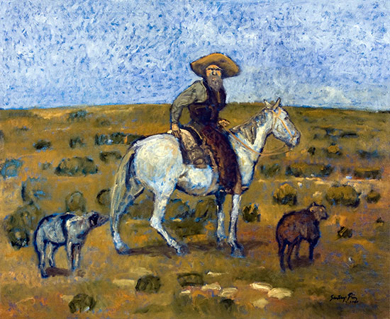 Old Plainsman Santiago Perez - Paintings of the West