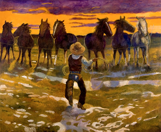 Remuda Wrangler Santiago Perez - Paintings of the West