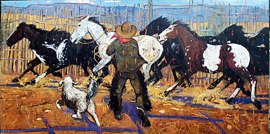 Rope that Boxhead Santiago Perez - Paintings of the West
