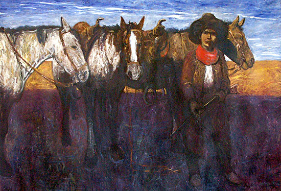 Watch Them Horses Well ©Santiago Perez - Paintings of the West
